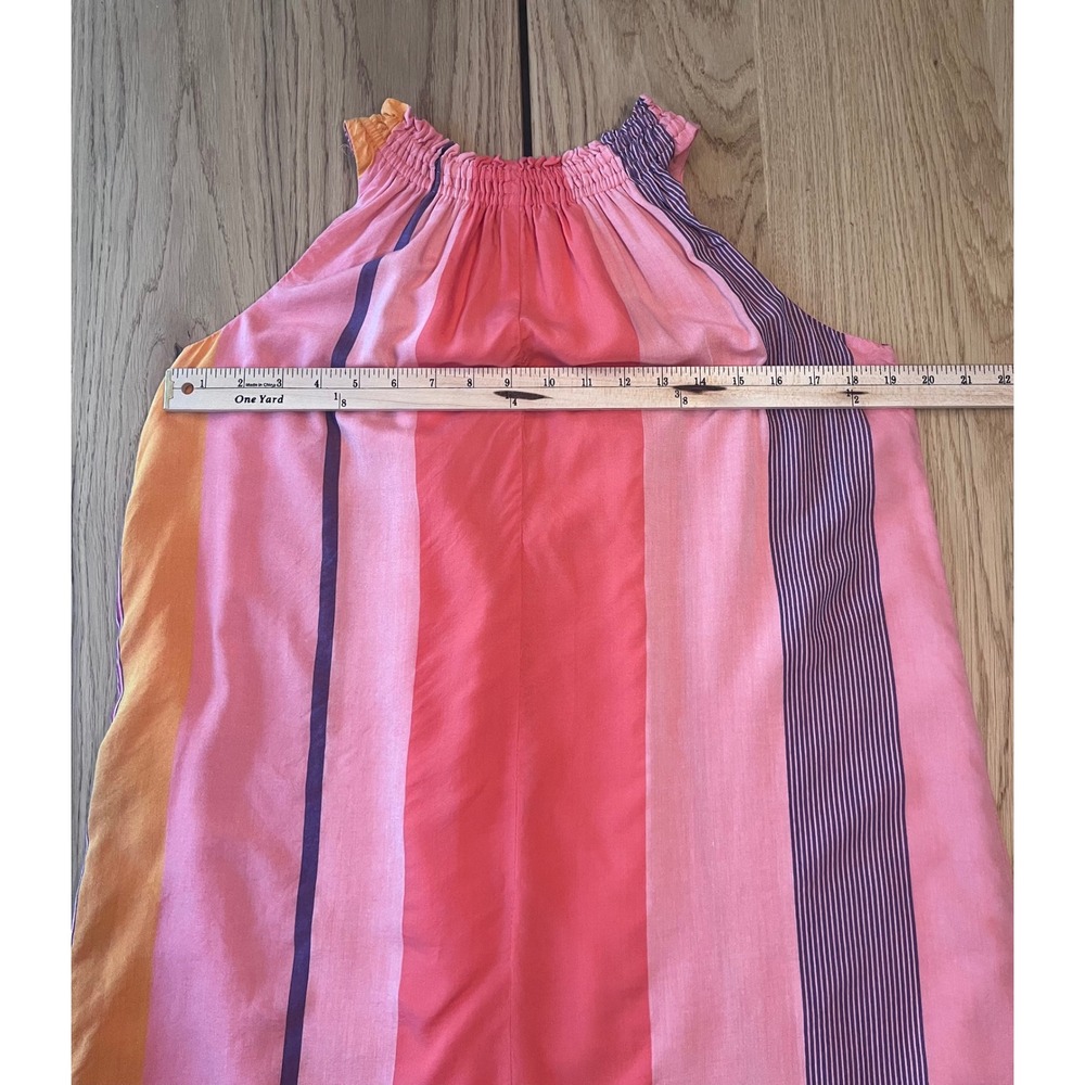 LOFT Striped Halter‎ Swing Mini Dress Womens XS Pink Orange Boho Summer - Picture 6 of 8